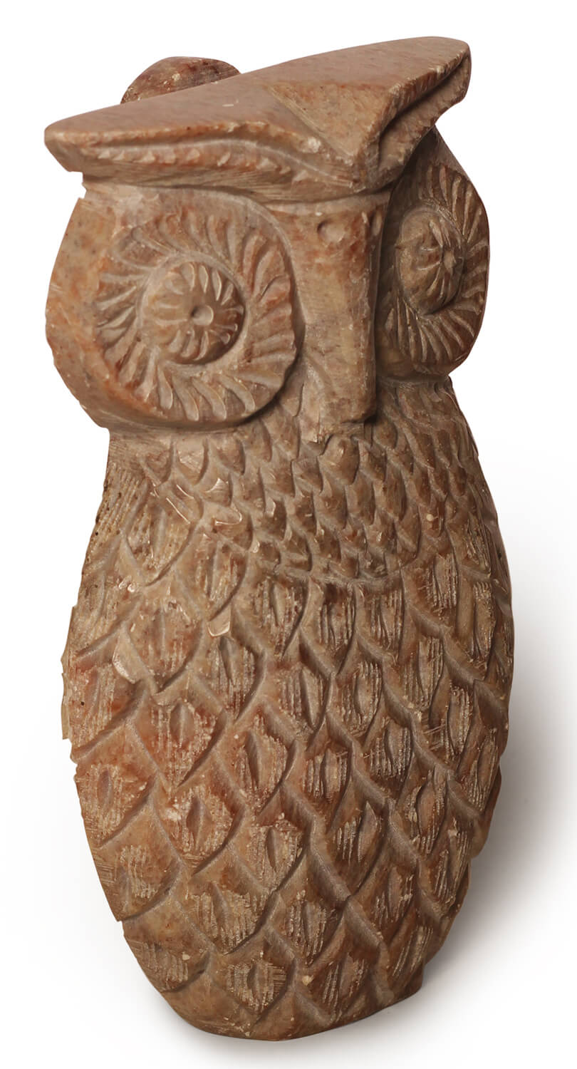 ArtistryBazaar Soapstone OWL Face Shaped Wooden Eyeglass Spectacle Display Stand Holder